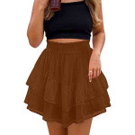 Women's Skirts Summer Layered Ruffle High Waist Skorts Mini Skirt