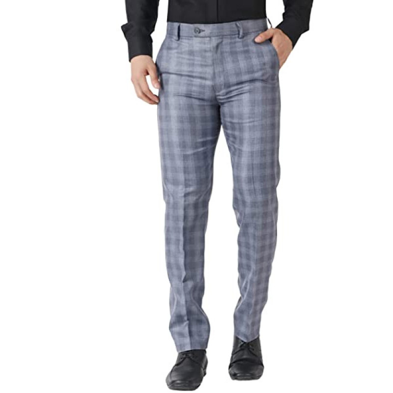 Men's Slim Fit Checkered Trouser