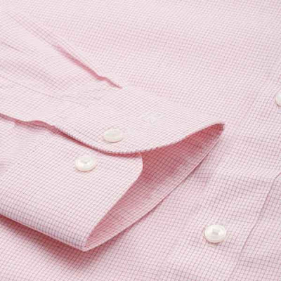 Men White & Red Slim Fit Micro Checked Pure Cotton Formal Shirt