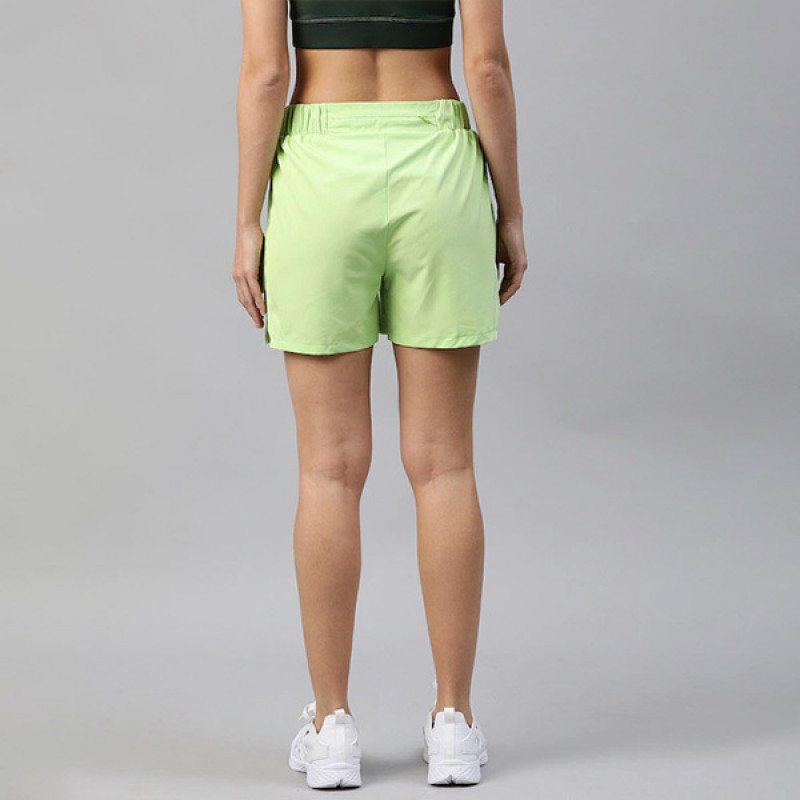 Women Sap Green Solid Slim Fit Rapid-Dry Running Shorts