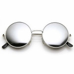 Silver Mirrored Round Sunglass