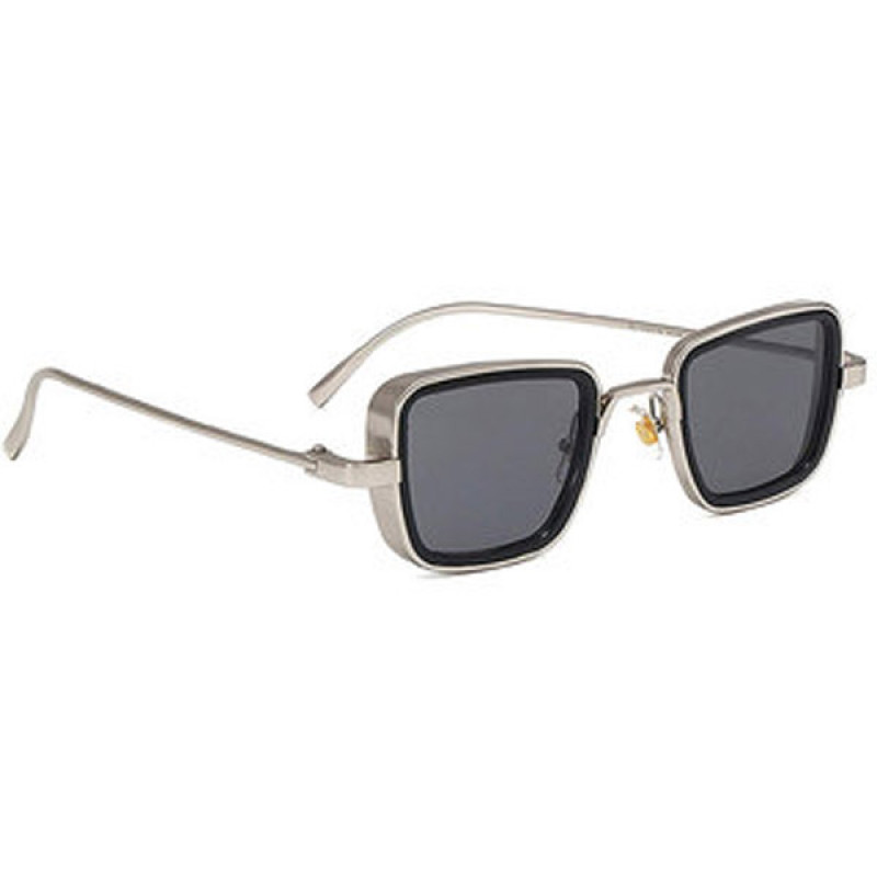 UV Protected Goggles Branded Metal Body Silver Black Lens inspired from Kabir Singh Sunglass