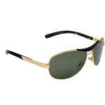 Glass Lens Golden Green Rectangular Polarized Sun glasses