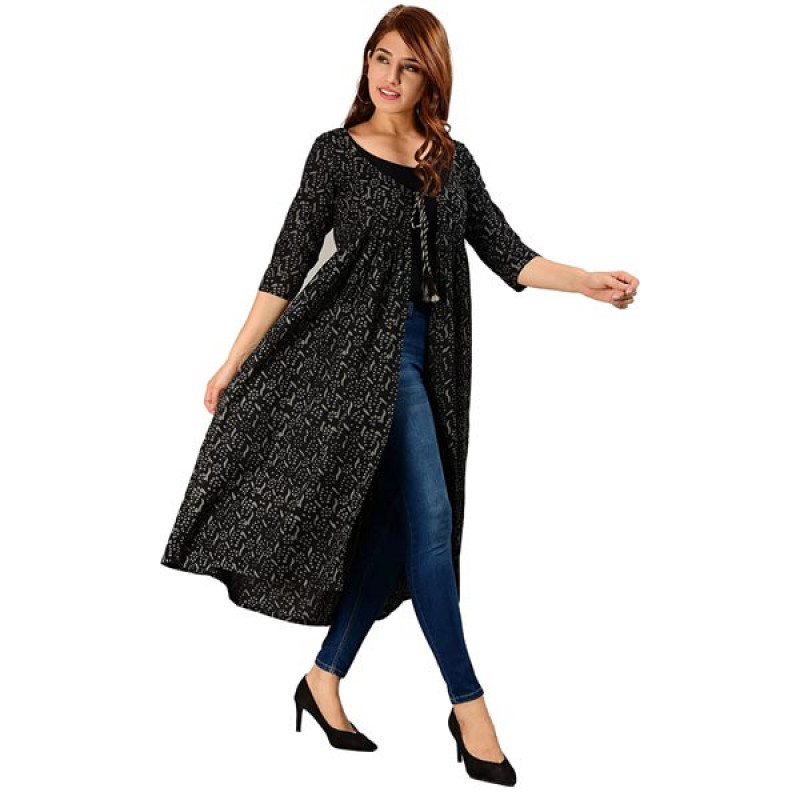 Cotton Long Printed Shrug/Jacket/Cape for Women