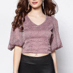 Floral Chiffon Regular Crop Top