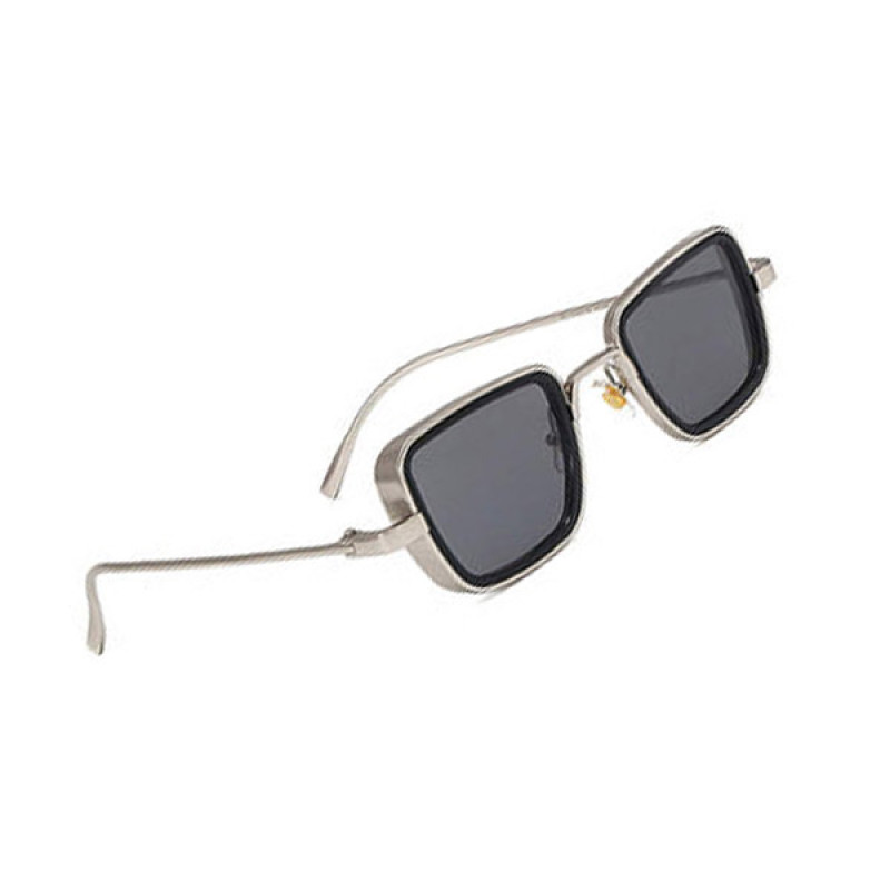 UV Protected Goggles Branded Metal Body Silver Black Lens inspired from Kabir Singh Sunglass