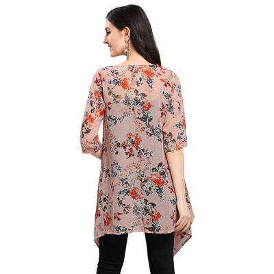 Women's Shrug Light peach floral print Shrug / Jacket