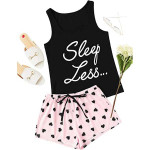 Women's Cute Sleeveless Tank Top and Shorts Sleepwear