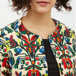 Women's Polyester Moss Floral Printed Open Shrug