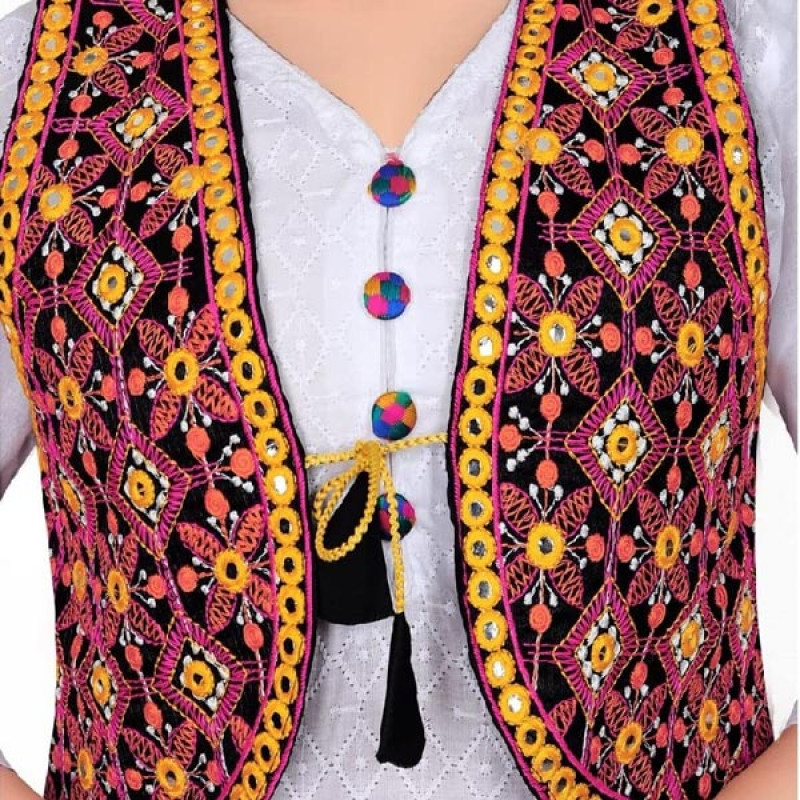 Women with Mirror Work Traditional Ethnic Shrug Jacket