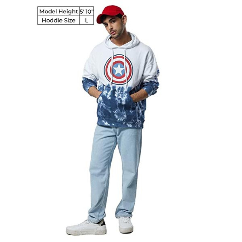 Official Captain America: Shield Tie Dye Mens and Boys Hoodies