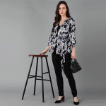 Women's Shrug Multi Colored Printed Crepe Short Jacket