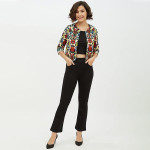 Women's Polyester Moss Floral Printed Open Shrug