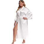 Women's Plus Size Long Satin Robes Plus Size Long Silk Robes Kimonos Sleepwear