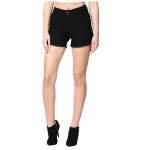 Women Grey Washed Slim Fit Denim Stretchable Shorts