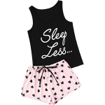 Women's Cute Sleeveless Tank Top and Shorts Sleepwear